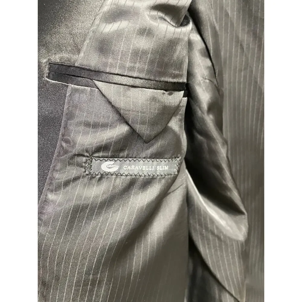 Caravelli Slim Men's Tuxedo Jacket in Black Size Medium, See Measurements